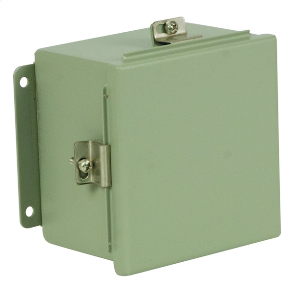 Screws and Clamps Electrical Enclosures, 6 in H, 3 in D, 4 in W, 4, Carbon Steel